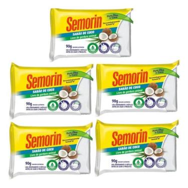 Imagem de Kit Semorin Sabão De Coco 5un 90gr