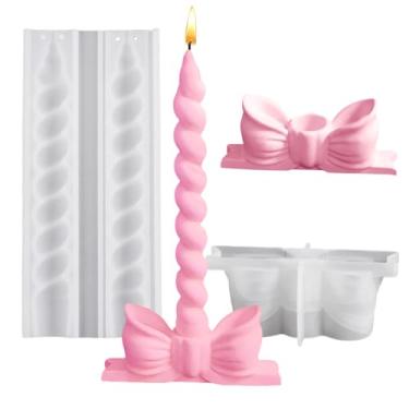 Imagem de Kunyeah 2 peças de molde de castiçal de arco com moldes de vela em espiral, suporte de castiçal de silicone, faça você mesmo, ornamentos decorativos de candelabro de gesso, molde de fundição de resina