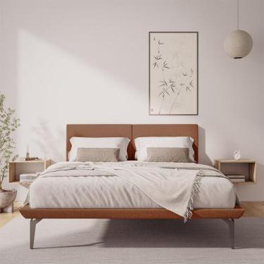 Imagem de Estrutura para Cama Japonesa Toquio Queen com Cabeceira Almofada Linho