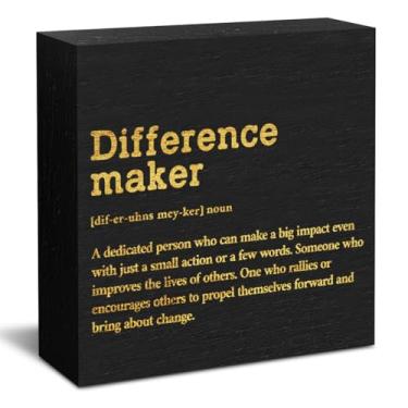 Imagem de AOZHUO Definição De Criador Diferenças Decoração Para Escritório Em Casa Placa Caixa Madeira, Presentes Agradecimento Professores, Enfermeiros, Chefes, Colegas Trabalho, Acessórios Mesa, Prateleira