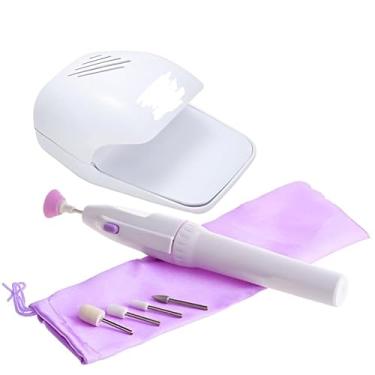 Imagem de KIT MANICURE SECADOR LIXADEIRA ELETRICA DE UNHA COM CABINE ESTUFA PEDICURE LIXA MODELAR UNHAS