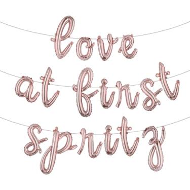 Imagem de Faixa de balão Love at First Spritz - Decorações de chá de panela Aperol Spritz para ela, decorações de festa de casamento de despedida de solteira (L LOVE AT FIRST SPRITZ ouro rosa)