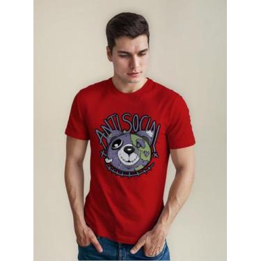 Imagem de Camiseta Masculina Manga Curta Em Algodão Anti Social - mistermah, Ver