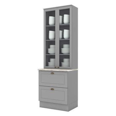 Imagem de Cristaleira Nova York Cinza Com Tampo Calcare – Henn