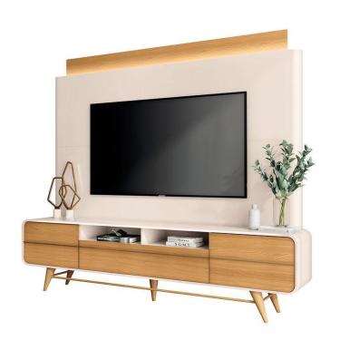 Imagem de Estante Home Theater Nobre Off White Cinamomo – Hb Móveis