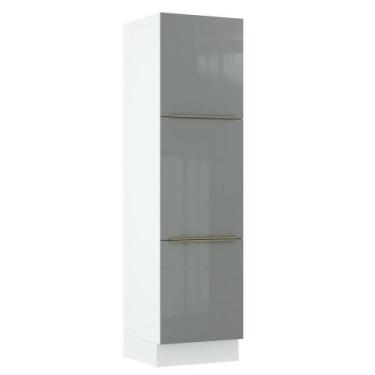 Imagem de Paneleiro Madesa Lux 60cm 3 Portas Branco Cinza