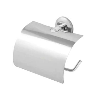 Imagem de Papeleira Com Tampa Inox Porta papel Higiênico - Oliveira