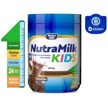 Imagem de NutraMilk Kids Suplemento alimentar infantil em pó sem glúten e Rico e