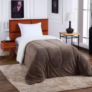 Imagem de Coberdrom Edredom Pele De Carneiro Solteiro Sherpa Dupla Face Terracot