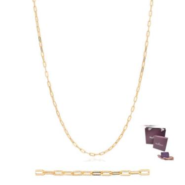 Imagem de Cordão Rommanel Masculino Banhado A Ouro 18K Elo Cadeado Presente Para