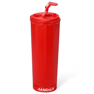 Imagem de Ahape Copo de 590 ml com chifre - o copo perfeito para fãs de esportes - Garrafa de água reutilizável ideal para torcer no dia de jogo, tailgating, celebração. (Vermelho)