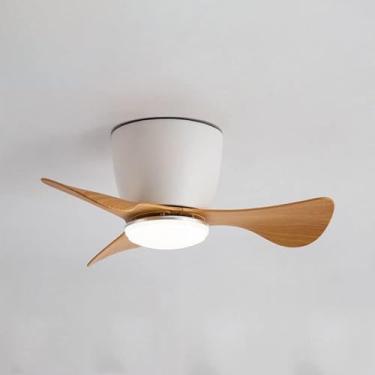 Imagem de Ventilador De Teto Moderno Ultrafino Com Luzes Ventilador De Teto De 52 Polegadas Com Luzes E Controle Remoto Led Ventilador De Teto Pequeno De Baixo Perfil Com Montagem Embutida De Luz, White