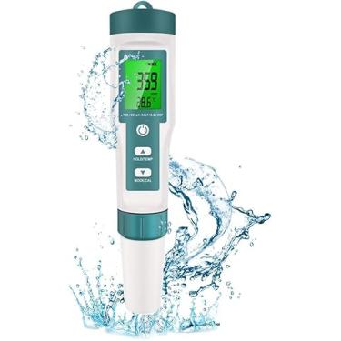 Imagem de Testador De Qualidade Da água 7 Em 1 Com Luz De Fundo, Testador De Ph/Tds/Temp/Ec/Salinidade/Sg/Orp Com Atc, Medidor De Ph Digital Portátil