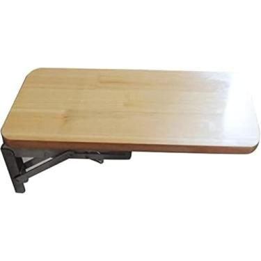 Imagem de Mesa De Parede Dobrável Para Sala De Estar De Cozinha, Suportes De Madeira Maciça E Aço Inoxidável, Mesas Montadas Na Parede Mesa De Trabalho Dobrável Mesa De, 60×30cm/23inch×12inch