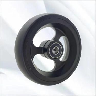 Imagem de Roda De Substituição, Roda Não Inflável Acessórios Para Cadeira De Rodas Com Pneu Pu Roda Traseira, Rodízios Dianteiros, Rodas Para Cadeiras De Rodas Manuais, Black, 120mm/5in