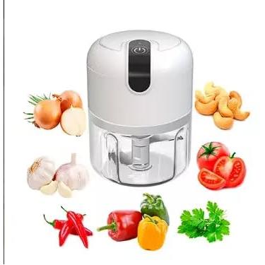 Imagem de Mini Processador de Alimentos Elétrico, 200ml, Sem Fio, USB, Branco, Bivolt 110v/220v