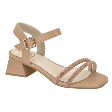 Imagem de Sandália Infantil Molekinha Tamanco Salto Conforto Feminina Nude