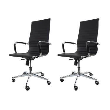 Imagem de 2 Cadeiras De Escritório Presidente Para 120 Kg Preta