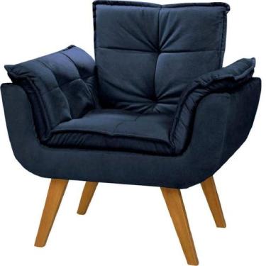 Imagem de Poltrona opala suede azul marinho - A Z Decor