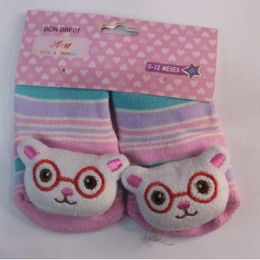 Imagem de Meia menina infantil com Bichinho variados cores antiderrapante - HHW,