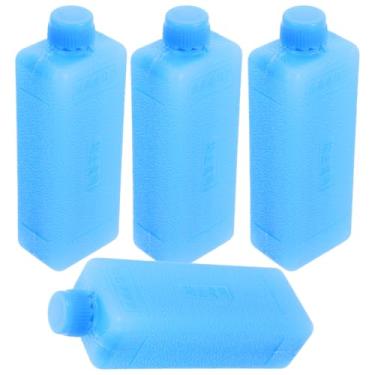 Imagem de HANABASS 4 peças pequenas caixas de cristal de gelo para ventilador, sacos térmicos, blocos de freezer, reutilizáveis e portáteis, tijolos de gelo para envio para ventilador de geladeira, azul, 11,5 ×