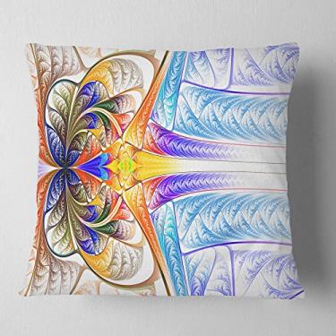 Imagem de Designart Strange Fractal Desktop, sala de estar, sofá, enchimento de almofada + capa de almofada impressa em ambos os lados 45,72 x 45,72 cm