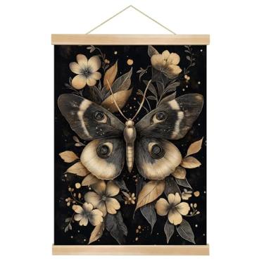 Imagem de You found a duck Cabide magnético de madeira para pôster com estampa de arte de coroa de pássaro, retrato de pássaro turquesa, decoração de parede de fundo preto (BG08)