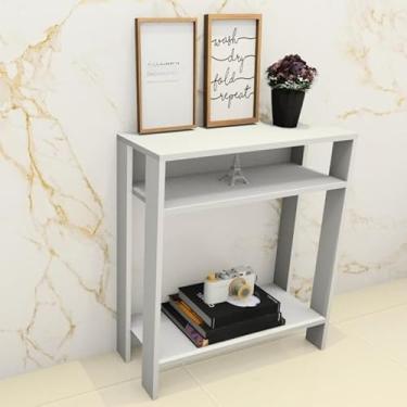 Imagem de Aparador mesinha todo MDF, mesa de apoio, escritório, sala, cozinha (BRANCO)