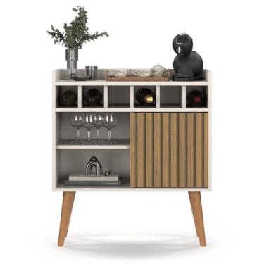 Imagem de Buffet Aparador com Adega Florença: Elegância e Funcionalidade para Seu Lar(FLORENÇA - OFF WHITE RIPADO)