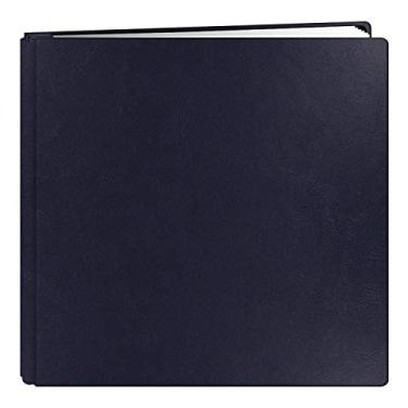 Imagem de Livro de memórias Pioneer de 12 polegadas por 12 polegadas de couro com pingente de recordação para a família, azul marinho