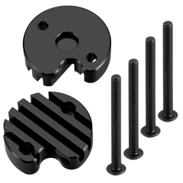 Imagem de 2Pcs MORFUM CNC Aluminum Alloy RC Electric Motor Cover Plate RC Motor Regulating Cover Protector for ESC Motor Heatsink Compatible with 1/10 Tamiya Clod Buster 4×4×4 Monster RC Truck Car (Black)