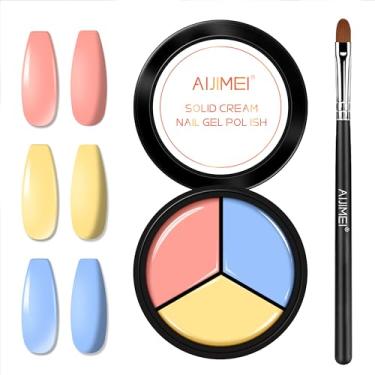 Imagem de Esmalte de unhas sólido em gel creme esmalte de gel sólido pintura de unhas de imersão arte de unhas faça você mesmo