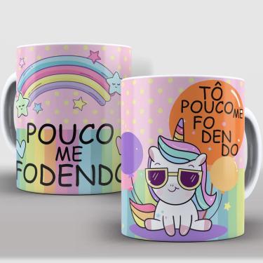 Imagem de Caneca Divertida de Porcelana – Estampa Unicórnio Indelicado