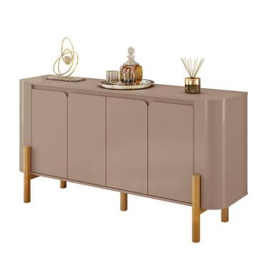 Imagem de Aparador Buffet Imbassai Sala 4 Portas Pés Madeira Maciça