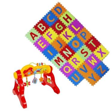 Imagem de Kit Centro de Atividades Didática Bebê + Tatame Emborrachado Alfabeto 