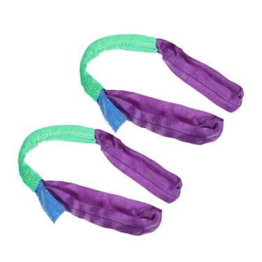 Imagem de PATIKIL Correias de elevação, 2 peças de poliéster de 0,91 m estilingue de teia pesada para serviço flexível para os olhos, tiras de levantamento de puxar, suporte de lingas (1000 kg), roxo