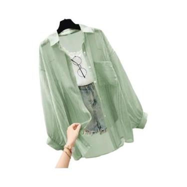 Imagem de Blusa De Chiffon Transparente Feminina De Verão Estilo Coreano Harajuk