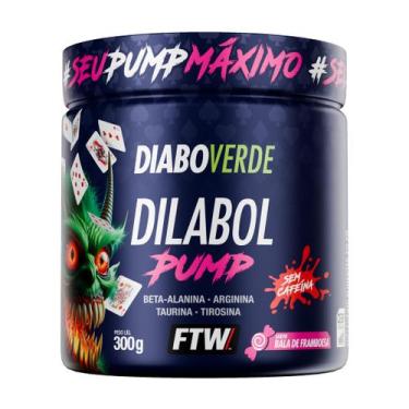 Imagem de Dilabol Pump Pré Treino Pote 300g Sabor Bala de Framboesa Diabo Verde 