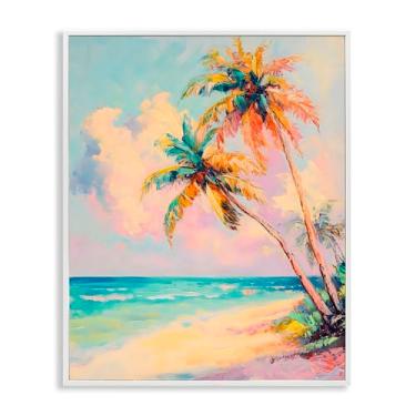 Imagem de Stupell Industries Arte giclée emoldurada branca colorida em tons pastéis litorâneos, design por LSR Design Studio, 14 x 11