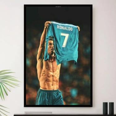Imagem de Genérico, Quadro Cristiano Ronaldo Gol Torcida Decorativo A3 35x45cm