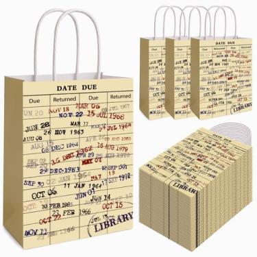 Imagem de Sacos de papel FOGWOWO Vintage Library Date Due Card 36 unidades