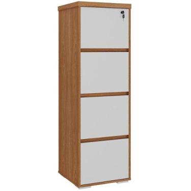 Imagem de Armário Para Escritório Arquivo 04 Gavetas Com Chave Unik A02 Freijó B