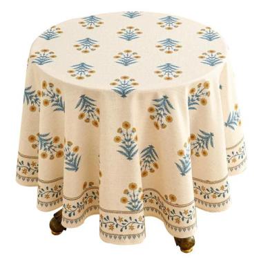 Imagem de Mantel ISAENNE Diseñador Francés Lino Amarillo Pálido 170 cm