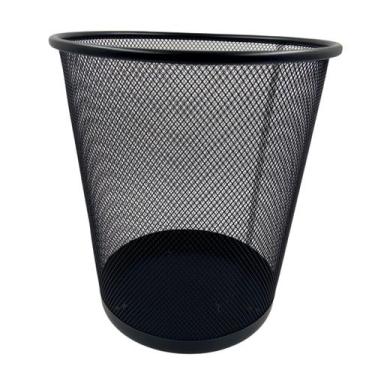 Imagem de Lixeira Metal Aramado Cesto de lixo 10L Preta Redonda Para Escritorio 