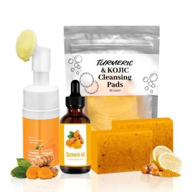 Imagem de Conjunto de cuidados com a pele Amdele Turmeric Wash & Care com limpad