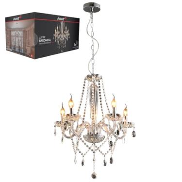 Imagem de AVANT 785050072 Lustre Baronesa, Vidro, Tr, 5 X E14. Can, Cromo