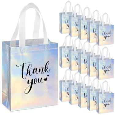 Imagem de SilTriangle 50 peças de sacos de presente de agradecimento com alças a granel sacos não tecidos reutilizáveis bolsas de presente de lembrança de dama de honra bolsas de presente para compras de