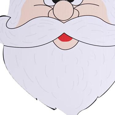 Imagem de ZJchao Cerca de Arte de Natal Peeker Papai Com Rena Decoração de Natal para Festas de Férias de Holida de Férias de Garden de Jardim Ao Ar Livre Branco Branco Preto 40x30cm (05)
