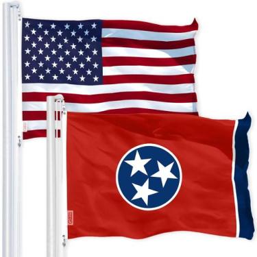 Imagem de Paquete Combo Banderas G128: Estados Unidos 90x150cm y Tennessee 90x15