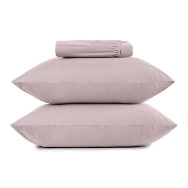 Imagem de Jogo de Cama Casal 3 Peças Altenburg Malha Fio Penteado Rosê Natural